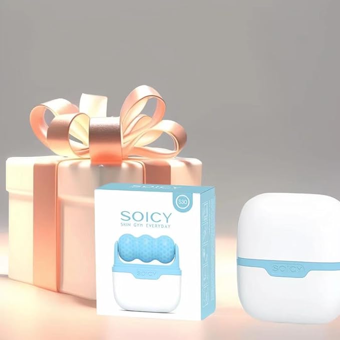 Ice Roller for Face ,Ice Face Roller Cold Therapy Tools, Cold Facial Ice Roller Massager for Eye Puffiness, Migraine, TMJ Pain Relief & Minor Injury, Skin Care Products (Blue)