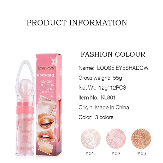 AKARY Shimmer Highlighter Powder, Fairy Polvo De Hadas Highlighter Powder & Blush Stick, Instant Glow Luminizer Duo, Glitter Body Face Hair High Gloss Stick, Sparkle Smudge-Proof Highlighter Stick Party Makeup (C-#01)