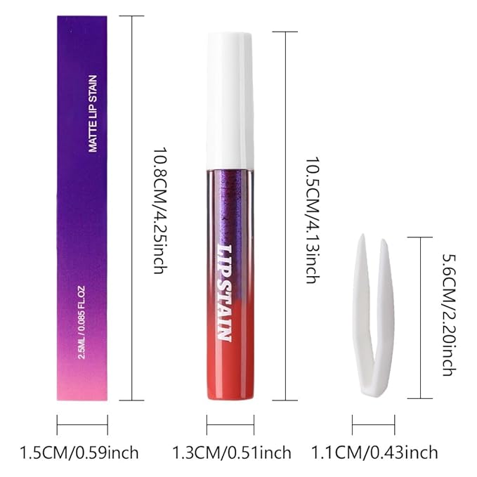 evpct 3Pcs Maroon Mauve Nude Brown Peel Off Lip Stain Tints, Matte Liquid Lipstick Lip Stain Long Lasting Waterproof for Women, Longwear Lipstick Peel Off Highly Pigmented Smudge-proof Easy to Apply