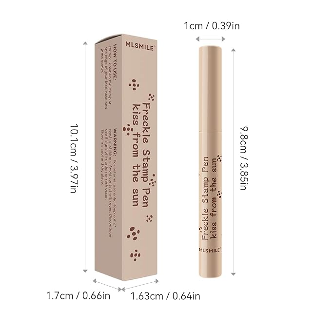 AKARY Stamp Freckle Pen Natural Lifelike Fake Freckles Makeup, Waterproof Long Lasting Quick Dry 5 Comb Corners Natural Like Face Freckle Makeup Pen for Effortless Sunkissed Makeup, 04-Dark Brown