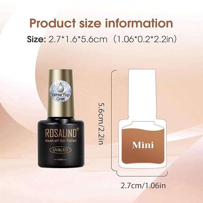 ROSALIND 8 PCS Nail Prep Dehydrator and Primer with Base Coat Top Coat, Glossy Glitter Matte Top Coat for Acrylic Gel Nail Polish Nail Art Supplies Gift