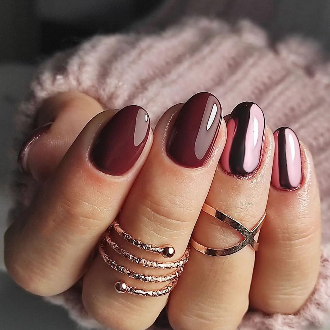 Pretty Diva Chrome Nail Powder - Rose Gold/Pink Nails Chrome Powder Mirror Effect, Premium Metallic Mirror Chrome Nail Powder Pigment for Nail Art Decoration