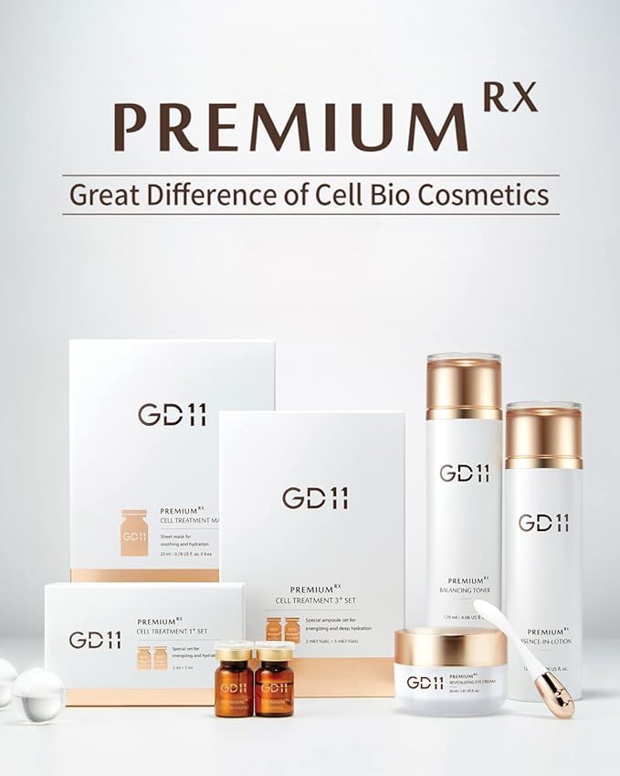 GD11 Premium RX Revitalizing Eye Cream | Anti-Aging & Anti-Wrinkle Cream for Elasticity Care with Stem Cell Extract & Shea Butter | Hydrating, Soothing, and Cooling Cream with Metal Massager, 1.01 oz.