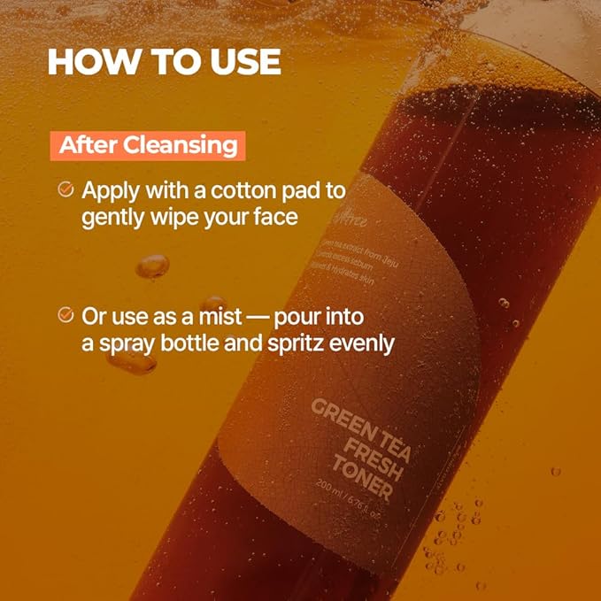 ISNTREE Green Tea Fresh Toner 200ml, 6.76 fl.oz | Korean Skincare | Toner for Oily Skin | Sebum Control | Hydrating and Refreshing