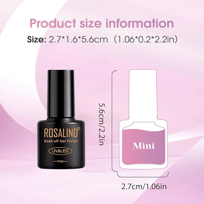 ROSALIND Pink Purple Gel Nail Polish Set, 8 Colors Pink Glitter Gray Gel Polish, Gentle Pink Elegant Purple Classic Gel Polish Collection Nail Art Gift DIY at Home