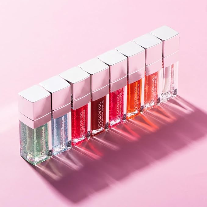 Hydrating Lip Glow Oil Moisturizing Plumping Lip Tint Lip Gloss Transparent Lip Balm Long Lasting Nourishing Repairing Lightening Lip Lines (012#+015#)