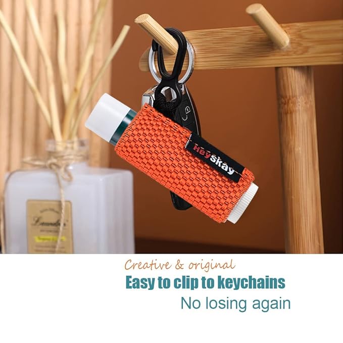 5PCS Lip Balm Holder Lipstick Sleeves Keychain Lip Gloss Holder Keychain Chapstick Elastic Sleeves(Black x5)