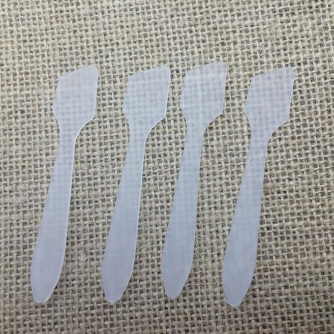 Healifty 50pcs Makeup Spatula Tool Scoop Beauty Tools Makeup Spoons Transparent Spatula Facial Cream Spatula Cosmetic Spatula Smooth Waxing Spatulas makeup tools Household items Disposable