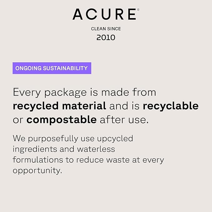 Acure Ultra Hydrating 12 Hour Facial Moisturizer - Intense Morning Moisture for Dry Dull Skin - Infused Blend of Adaptogens Aswagandha & 7 Supergreens - All Natural Vegan Cream Formula - 1 Fl Oz