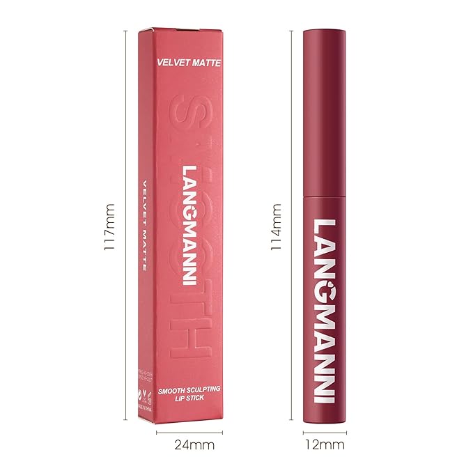 Jolilab 2Pcs Velvet Matte Lipstick Nude Matte Soft Dark Color Stick High Pigmented Long-Lasting Waterproof Lip Stick Lip Balm Beauty Cosmetics Gift for Girls and Women(03#+04#