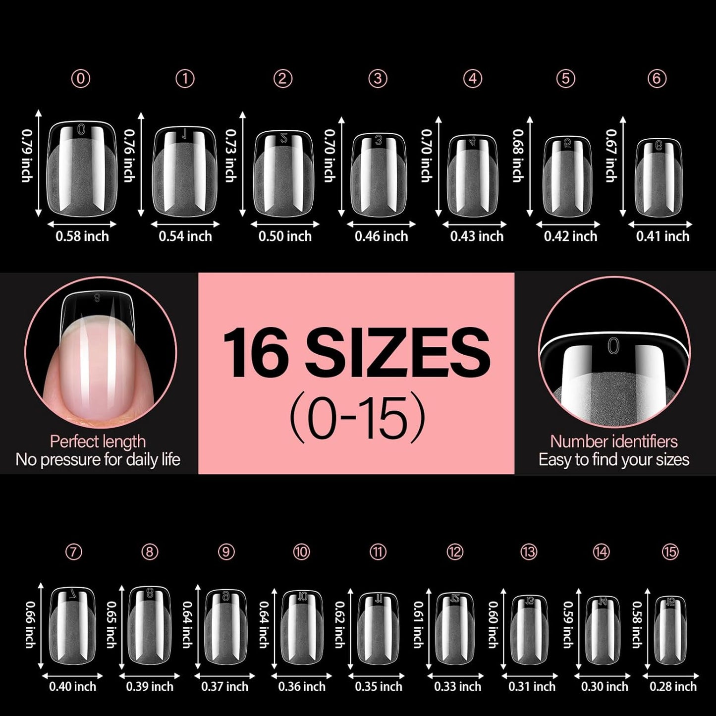 AILLSA Short Square Nail Tips, Fake Thickened Half Matte Nails Tips, Pre-shaped Press on False Nail Tip for Nail Salon 256PCS with Storage Box