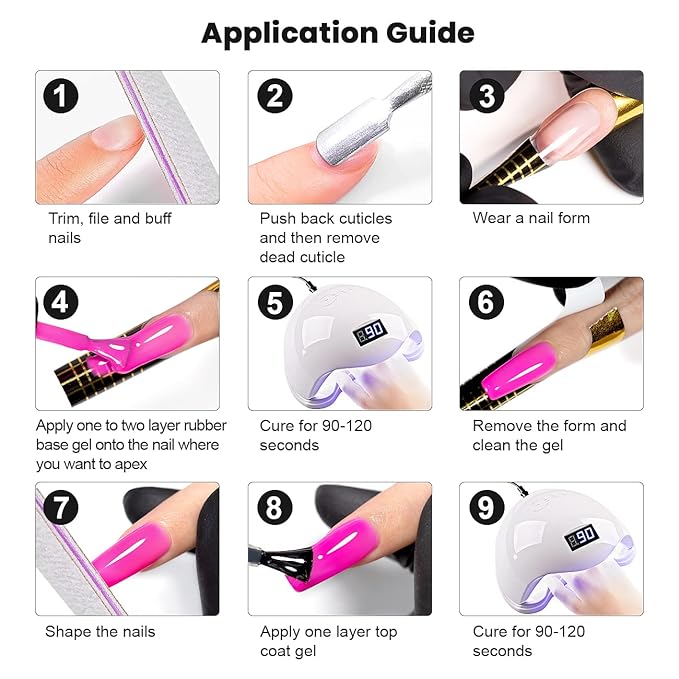 RARJSM Rubber Base Gel for Nails,Neon Gel Nail Polish Set,Neon Orange Green Blue Purple Yellow Rose Red Builder Base Gel in a Bottle ExtensionGel Bright Summer Colors LED UV Cured Home Salon DIY