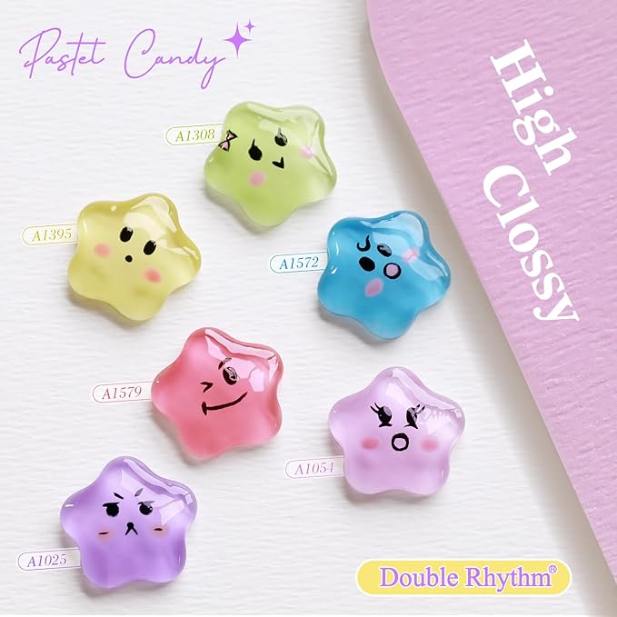 Double Rhythm 6 Pcs 15 ML Gel Polish Set Same Color Same Bottle Soak Off Gel Polish Kit Nail Art Manicure Salon DIY at Home for Women (Purple Blue Green Yellow Pink Peach-T6-10)
