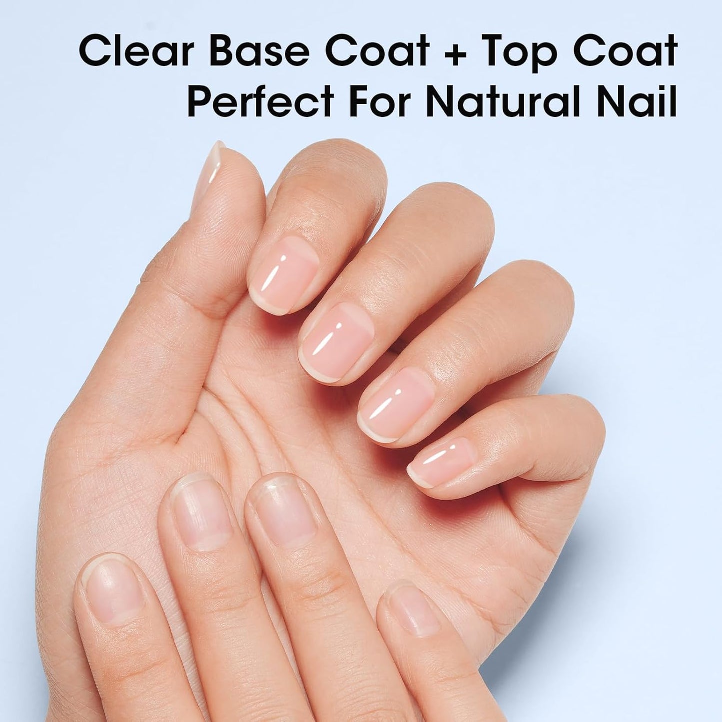 GELLEN Clear Nail Polish Base Top Coat, No Wipe High Gloss Shine Top Coat Quick Dry, Sheer Nail Base Coat Strengthener Strengthens Nails - Calcium Formula, Non UV Gel, Hema Free, Non-toxic, No Chip