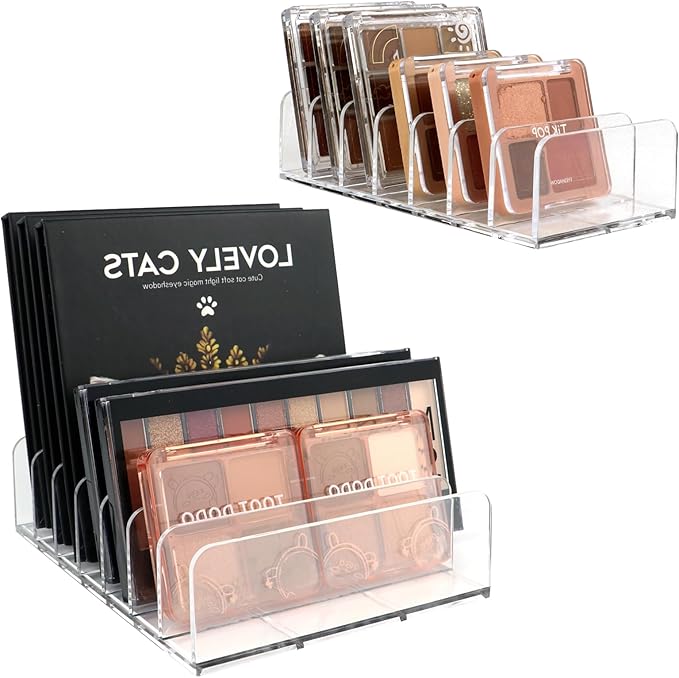 2 Pack Makeup Organizer, Compact Makeup Palette Organize, for Bathroom Countertops, Vanities, Cabinets, Sleek Modern Cosmetics Storage Solution for - Eyeshadow Palettes, Contour Kits, Blush