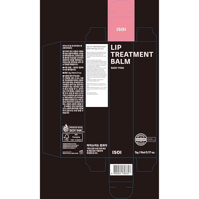 ISOI Bulgarian Rose Lip Treatment Balm (Baby Pink) – Tinted & Hydrating Lip Gloss for Dry Lips, Korean Skincare (0.18 oz, 5g)