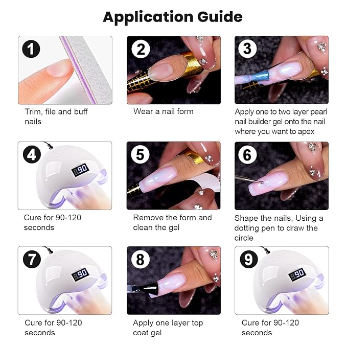 RARJSM Builder Nail Gel Polish Pearl Silver Hard Gel in a Bottle Mermaid Shell Glitter Pearlescent Thick Extension Structure Gel for Nails 15ml Soak Off Curing Requires Salon Home DIY Beginer Use