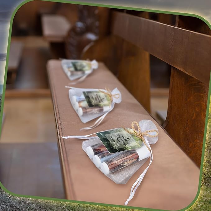 50 Sets Lip Balms Christian Gifts for Women Religious Scripture Bible Verse Inspirational Motivational Small Thank You Gifts for Church Sunday School Vanilla Flavor