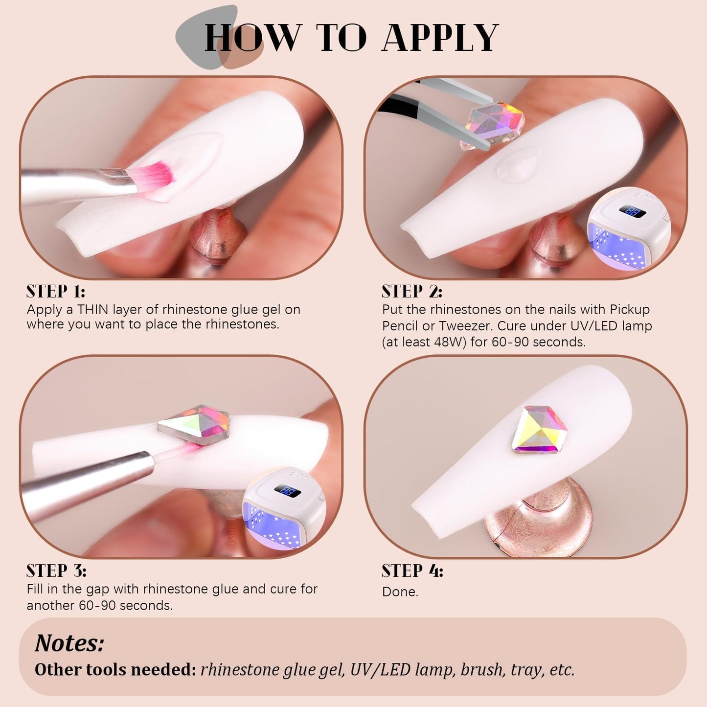 2750Pcs AB Glass Nail Rhinestones 240Pcs Multi Shapes Flatback Nail Gems + 2510Pcs 1.5-4mm Round Crystal, Manicure Nail Charms Diamond Gemstones for Acrylic Nails Decoration