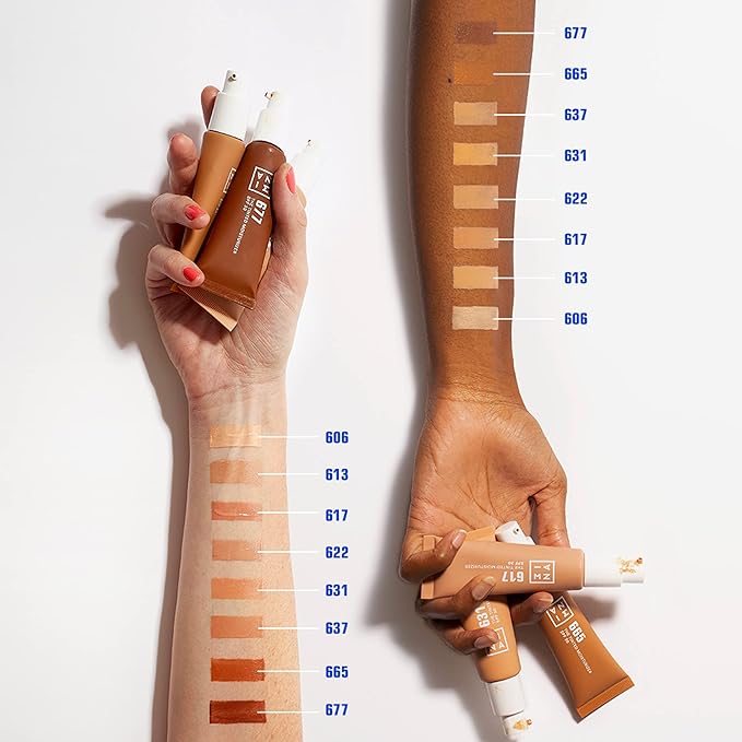 3INA 622 Tinted Moisturizer for Face with SPF 30 - Dark Sand - BB Cream with Light to Medium Coverage - Hyaluronic Acid Moisturizer for All Skin Tones - Vegan, Cruelty and Paraben Free Make Up - 1 oz