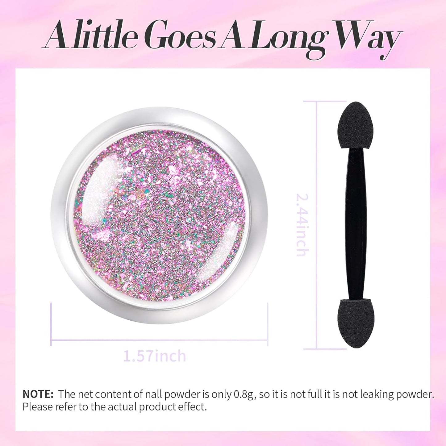 Born Pretty Auroras Reflective Glitter Nail Powder Chameleon Polarized Sparkling Shiny Nail Glitter Holographic Flakes Dust Shiny Powder Pigment Nail Supplies for Nail Art Manicure DIY Design