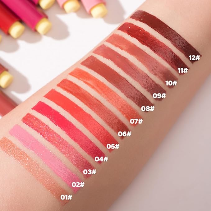 MAEPEOR Hydrating Lip Plumper 12 Colors Moisturizing Shiny Juicy Lip Balm Long Lasting Nourishing Lip Pluming Balm(Color 03)
