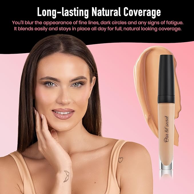 Frankie Rose Cosmetics Our Lil’ Secret Concealer – Sweat-Proof & Matte Under Eye Concealer, Long Lasting Concealer Full Coverage For Fine Lines, Dark Circles & Hide Imperfections - Fresh