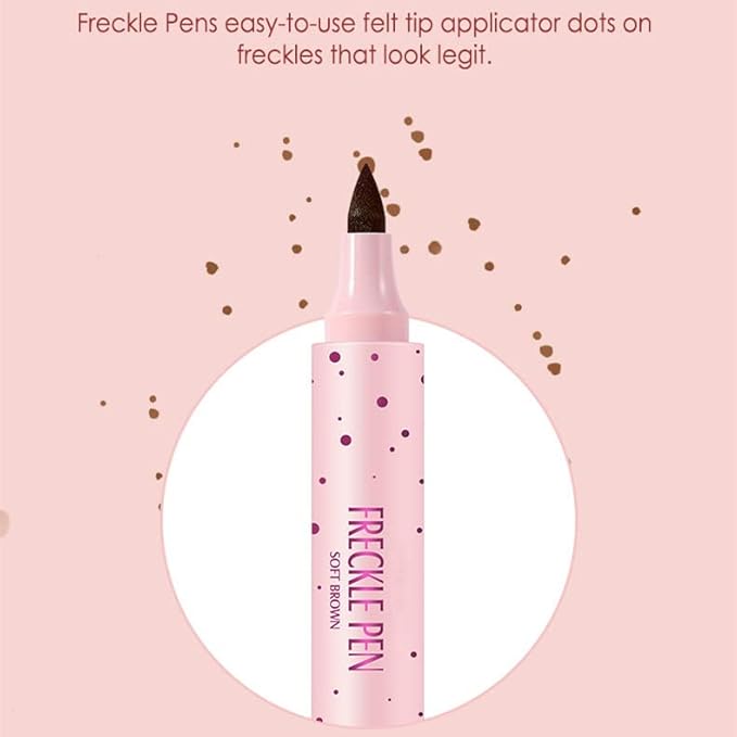 Freckle Pen Faux Freckle Pen Colour Pop Freckle Pen Supernaturally Realistic Freckles Makeup Brush Fantastic Freckles Pen Long-lasting Waterproof Soft-point Absorbent Pen For a Natural and Easy Makeup Look (Double)