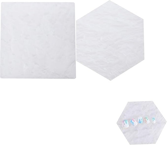 2pcs Nail Art Palette, False Nail Tips Display Board, Nail Art Painting Mixed Color Palette, Nail Art Display Cosmetic Mixing Tools (Hexagon/Square)