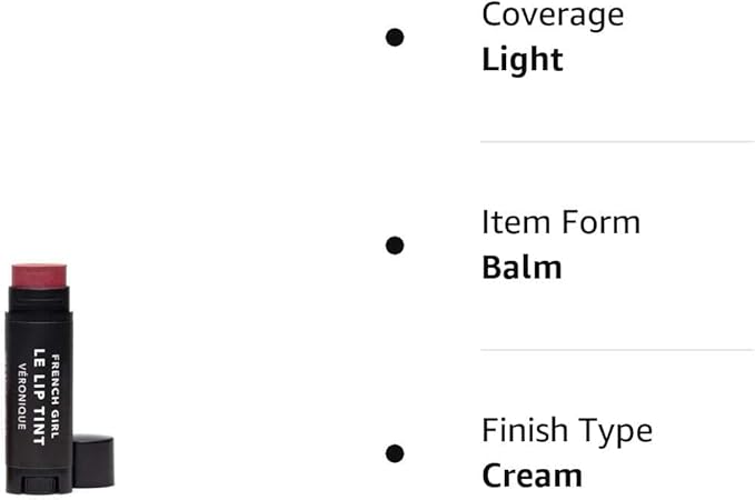 French Girl Le Lip Tint - Moisturizing & Hydrating Lip Balm for Sheer, Buildable Coverage & Shine, Clean Formula, Organic Ingredients, Vegan & Cruelty-Free