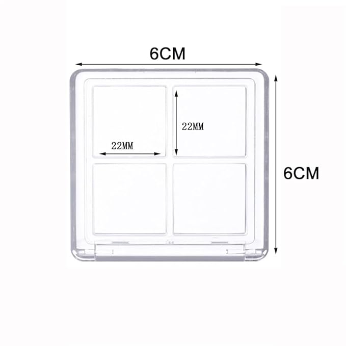 2PCS Empty Eyeshadow Palette 4 Grids Plastic Eye Make Up Container Palette Refillable Small Makeup Palette Lipstick Compact Containers Cosmetic Sample Storage Cases
