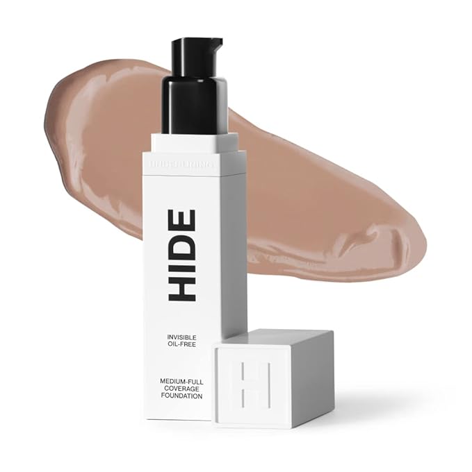 HIDE PREMIUM Liquid Foundation, Multi-Use Waterproof Foundation, Medium/Full Coverage Foundation, Shades for All Skin Types (See Shade Finder), Walnut, 1 fl oz