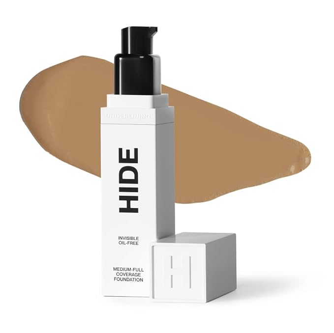 HIDE PREMIUM Liquid Foundation, Multi-Use Waterproof Foundation, Medium/Full Coverage Foundation, Shades for All Skin Types (See Shade Finder), Nude, 1 fl oz