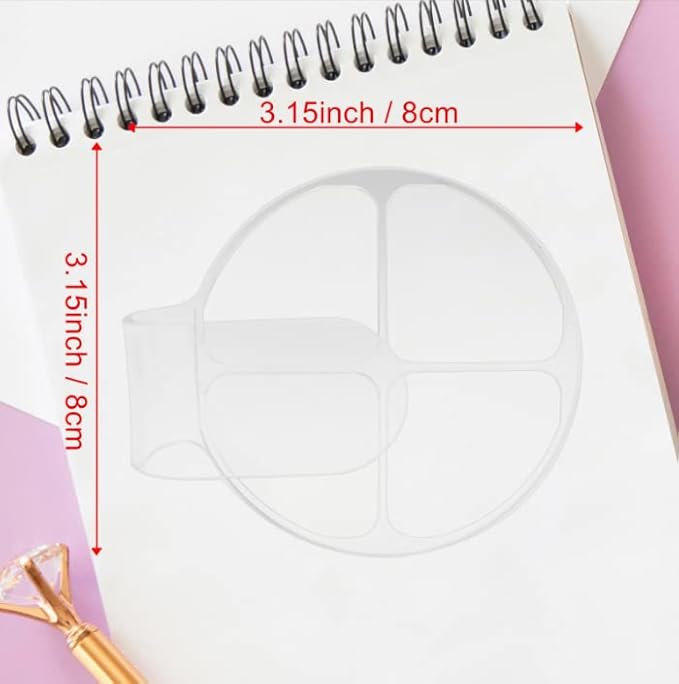 HLLMX 2 PCS Handheld Makeup Mixing Tray Hand Makeup Mixing Palette Acrylic Nail Art Manicure Palette Clear Foundation Palette Eyeshadow Makeup Hand Palette for Mixing Foundation