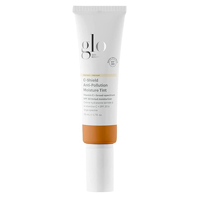 Glo Skin Beauty C-Shield Anti-Pollution Moisture Tint - Tinted Moisturizer With SPF 30 for Face, Broad Spectrum Protection & Vitamin C, 1.7 Oz (7W-Dark)