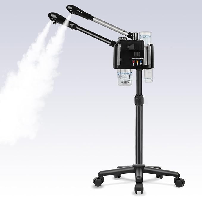 Hot and Cold Facial Steamer Professional Facial Steamer on Wheels for Esthetician Facial Deep Cleaning