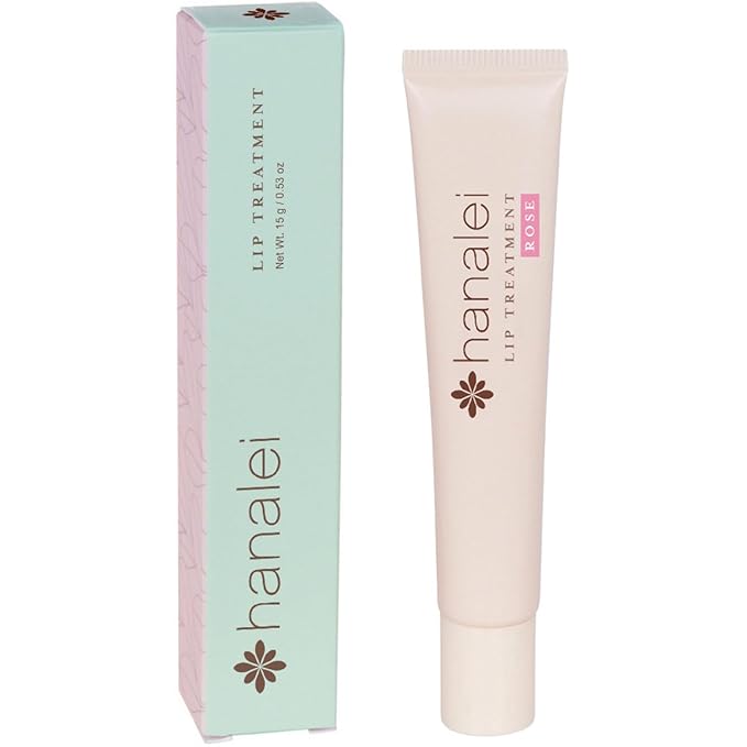 Hanalei Lip Treatment for Dry, Chapped Lips – Intensive Overnight Moisturizer with Kukui Oil, Shea Butter & Grapeseed Oil – Hydrating Balm for Healing Cracks – Rose Pink Tint, 15g – Cruelty-Free
