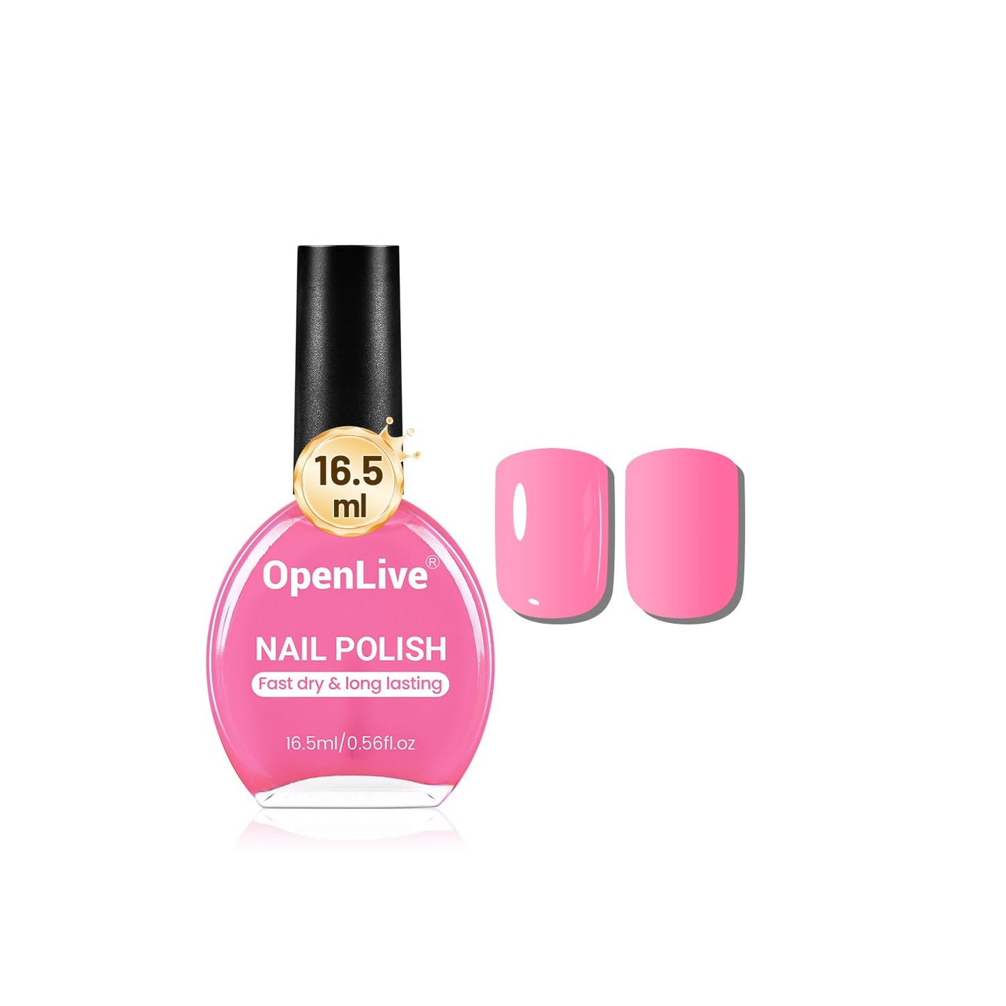 16.5ml Rose Pink Nail Polish Large Volume Quick Drying Nail Polish, Fast Drying and Long Lasting Color Nail Art DIY Home Manicure Gift for Women