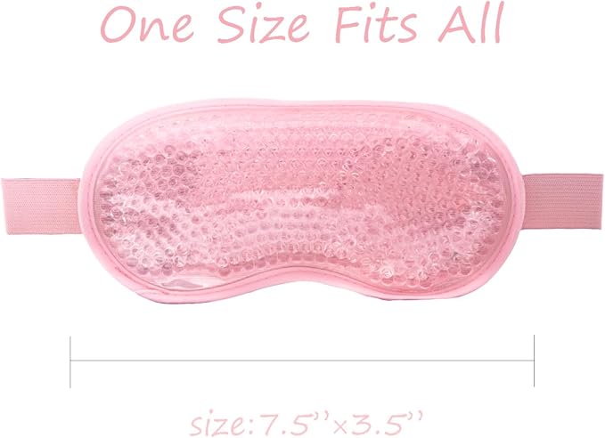 Gel Gel Eye Mask, Cooling Eye Mask Reusable Eye Ice Pack Under Eye Patches, Eye Hot Cold Treatment Pack for Redness, Pain Relief and Eye Relax (Pink - 2count)