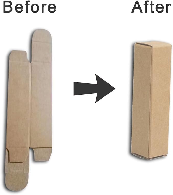 50 Pcs Lip Balm Containers Packaging Boxes, 2.67x0.7x0.7 Inch Wrapping Box for 0.15Oz Lipbalm Round Tubes, 5.5ml DIY Lipsticks Kraft Paper Package Boxes
