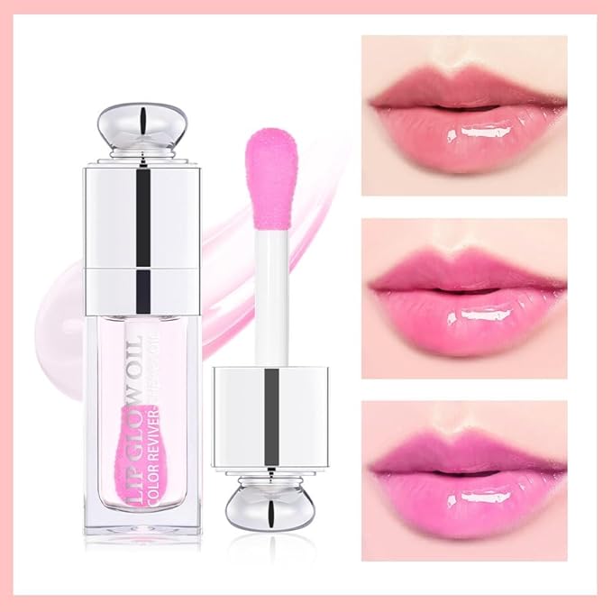 Hydrating Lip Glow Oil-Lip care oil- Lip Oil Tinted for Lip Care and Dry Lips-Prevents Dry Cracked-Non-sticky Big Brush Head-Lip Plumping -Lip Oil gloss tinted-008