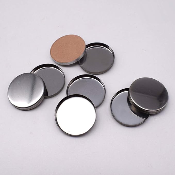 50 Pieces Empty Round Metal Tin Palette Pans Round Metal Pans Cosmetic Eyeshadow Pans for Eyeshadow Palette for Magnetic Makeup Palette, 26mm Diameter 3.5mm Height