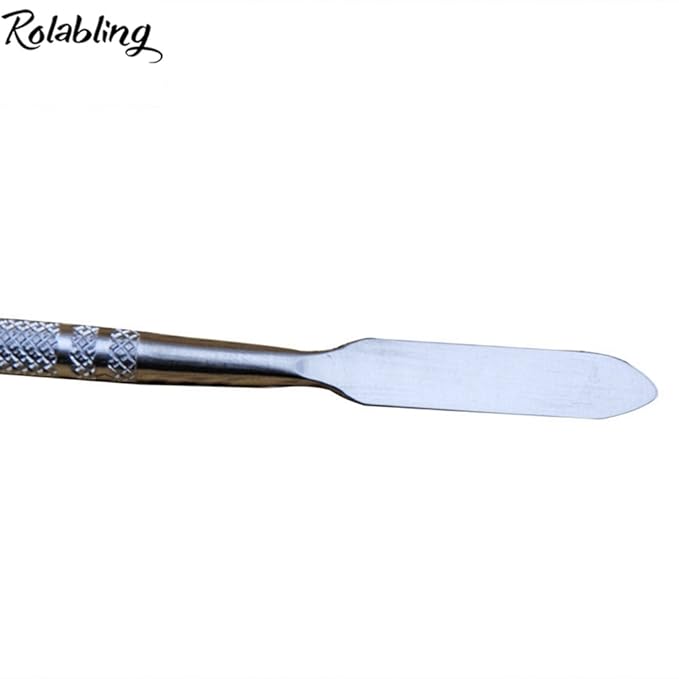 7.2 inches Pro Stainless Steel Make Up Spatula Double Sided Cosmetic Stirring Rod Nail Art Manicure Tools (size-2)