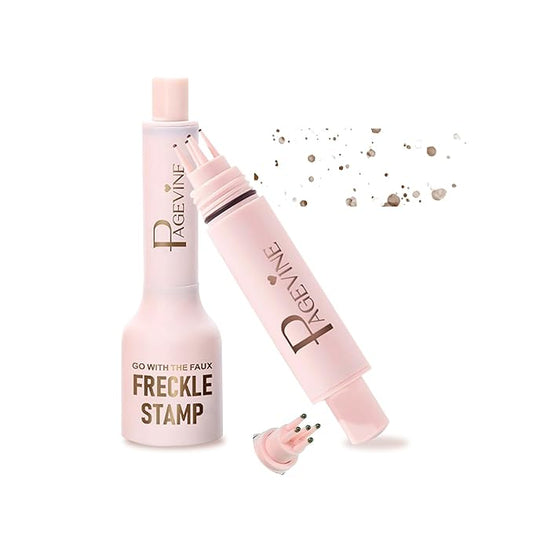 Freckle Stamp - Freckle Pen Waterproof, Long Lasting Fake Freckles,Quick Dry 5-Point Faux Freckles Stamp Cushion Stain Marker in One Press Natural and Lifelike Sunkissed Pencil Tool Makeup (#2-Medium)