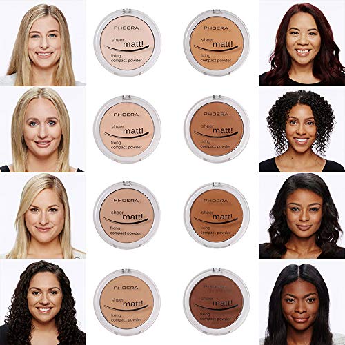 2 Pack Matte Face Powder, Control Oil Brighten Skin Color Cover Blemish Makeup Face Setting Loose Setting Powder Foundation。207-Sand