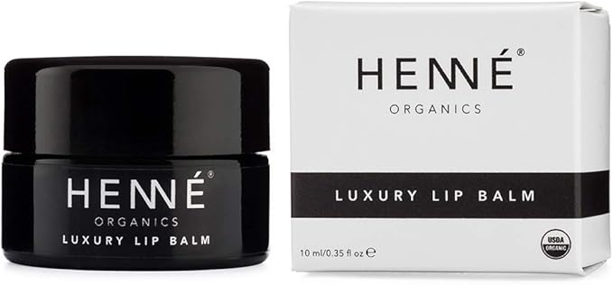 Henné Organics Luxury Lip Balm - Natural and Organic Moisturizer - 0.35 Ounce Jar