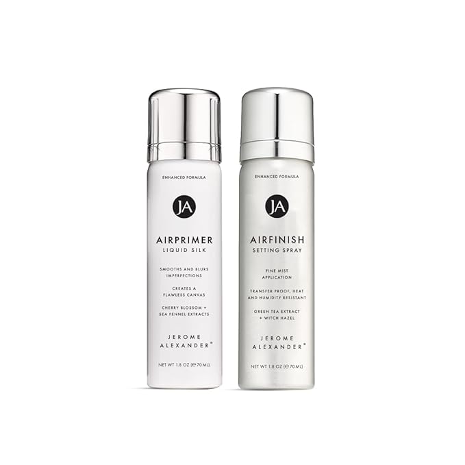 Jerome Alexander MagicMinerals Air Primer & Setting Spray Bundle – LiquidSilk Air Primer and AirFinish Setting Spray – Pore-Minimizing, Skin-Smoothing Formula for Long-Lasting, Flawless Matte Finish