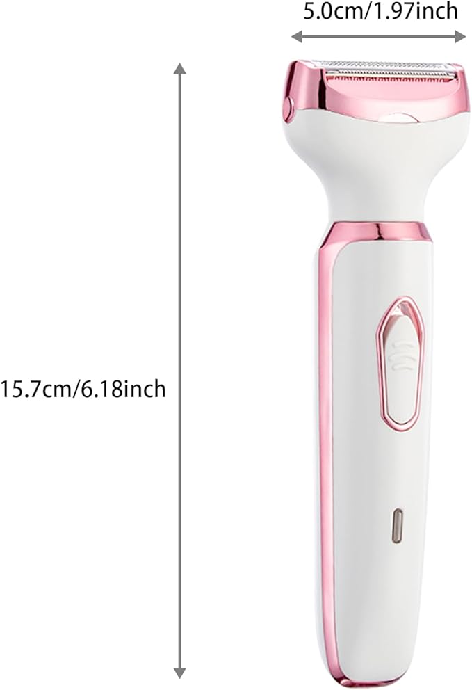 4-in-1 Electric Razor for Women - Rechargeable Painless Body & Facial Hair Remover, Bikini Trimmer for Legs, Underarm & Face, Portable Women's Shaver Set with Smooth Glide Technology
