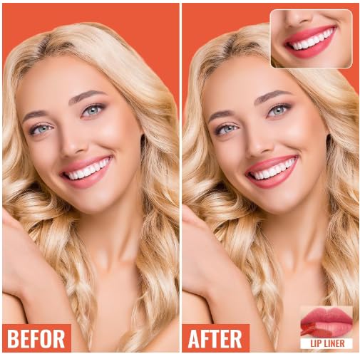 2pcs Lip Stain Peel Off - Lip Liner Stain Long Lasting Waterproof,2-in-1 Lip Liner with Tweezer Nude Matte,Non-Stick Cup,Highly Pigmented，Natural Finish,Stay On All Day,Perfect for Gift (Cocoa+Coffee)