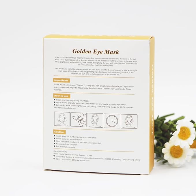 Golden Under Eye Mask (12 Pair) Amino Acid & Collagen Under Eye Mask for Face, Dark Circles and Puffiness, Wrinkles Beauty & Personal Care